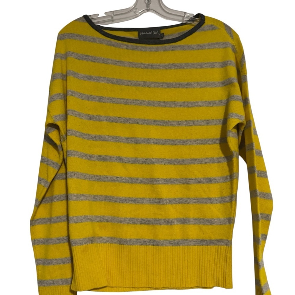 Michael Stars Vibrant Yellow and Gray Striped Sweater